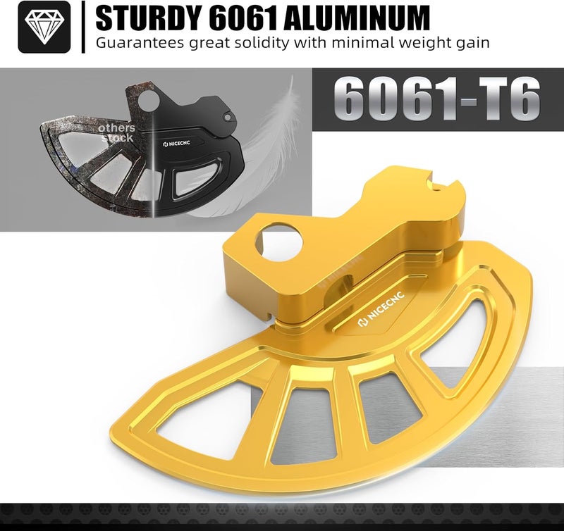 NICECNC Gold Front Brake Disc Guard Protector Cover Compatible with Suzuki DRZ400SM 2005 2006 2007 2008 2009 2010-2020 2021 2022 2023 2024 See Fitment CNC Machined - Image 4